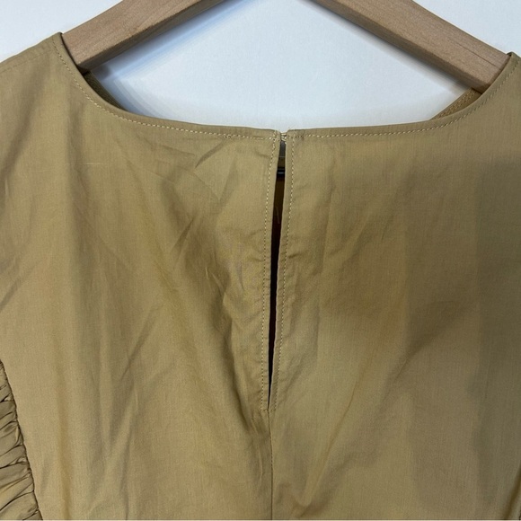 *NWT* English Factory Woven Khaki Long Sleeve Blouse with Ruffles, Size XS - Picture 6 of 8